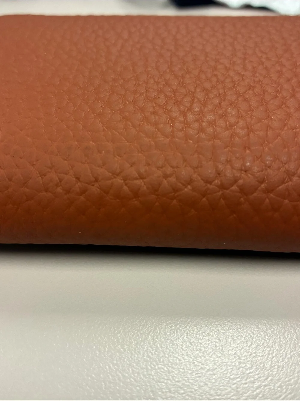 RFID Leather Zip Key Case with Gold Bee Accent - Brown